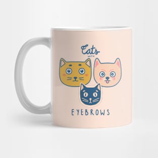 Cats with Eyebrows Mug